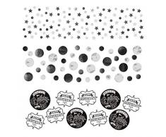Amscan 361671 Value Pack Confetti Konfetti Chalkboard Birthday, Schwarz, Weiß, silberfarben
