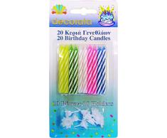 Procos 6651 Geburtstagskerzen mit Halterung, mehrfarbig