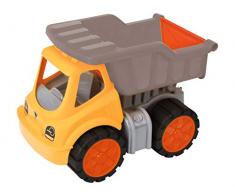 Big Spielwarenfabrik 800055831 Big Power-Worker Kipper Spielzeug Auto ideal für Unterwegs, Reifen aus Softmaterial, bewegliche Kippmulde mit Ladekappe, Sonnengelb für Kinder ab 2 Jahren