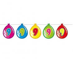 Folat Wimpelgirlande 10m Luftballon Zahl 9