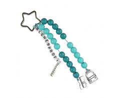 Pracht Creatives Hobby 5935-12181 - Rechenkette zum Selbstgestalten, mit Schlüsselanhänger, Rechenprofi türkis-ton, Bastelset mit 20 Rechenperlen, als Geschenk zur Einschulung, für die Zuckertüte