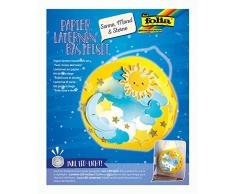 folia 68101 - Laternen - Bastelset, Sonne, Mond & Sterne, inklusive Laternenstab und LED-Licht