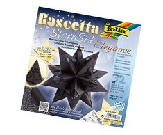 folia 211/2020 - Bastelset Bascetta Stern Elegance, Wildlife schwarz, 32 Blatt, 19,5 x 19,5 cm, fertige Größe des Papiersterns ca. 30 cm, mit ausführlicher Anleitung - ideal zur zeitlosen Dekoration