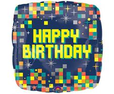 Amscan International 3557801 Geburtstag Pixel Folienballon
