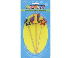 Unique Party Supplies Star Geburtstagskerzen, 3 Stück