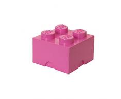 LEGO Aufbewahrungsstein, 4 Noppen, Stapelbare Aufbewahrungsbox, 5,7 l, rosa