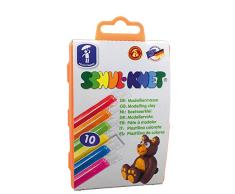 Feuchtmann Spielwaren 6280106 - SCHUL-KNET 10 bunte Stangen formstabile Knete 3+, ca. 180 g in wiederverwendbarer Vorratsdose