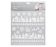 Unbekannt III Dekosticker Landschaft und Schneeflocken mit Glitzer, 21 teilig, Mehrfarbig, Keine