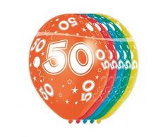 Folat - Luftballons Zahl 50- 5 Stück heliumgeeignet Allover Print
