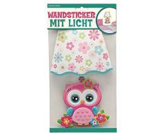 Trötsch Wandsticker mit Licht Eule, Glitzer-Lampenschirm
