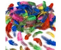 Baker Ross EV1392 Gesprenkelte Federn zum Basteln für Kinder-ideal als Dekoration zum Karnival für Masken und Kostüme-120 Stück