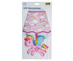 Idena 31251 - LED Wandsticker Lampe Einhorn, mit Licht Sensor, ca. 31 x 18 cm
