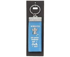 Depesche 10890.003 Schlüsselanhänger aus Filz, mit Schutzengel und Aufschrift, Wegbegleiter-Ich Passe Immer auf Dich auf, blau, ca. 15 cm