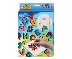 Hama 3424 - Perlenset Buchstaben, ca. 2000 Bügelperlen, 1 Stiftplatte und Zubehör