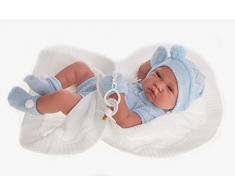 Antonio Juan Puppe neugeborenes Baby mit Mütze 42 x 14 x 8 cm blau