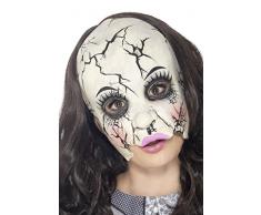 Smiffys Damen Rissige Puppe Latex Maske, One Size, Weiß, 45595