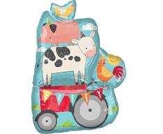 Amscan 3902301 Folienballon Bauernhof, Mehrfarbig