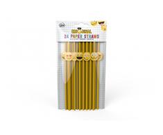 NPW Emoticon Papier Trinkhalme – Gelb Neuheit Trinkhalme Set Get emojinal