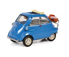 Schuco 450270000 BMW Isetta Picknick, mit Schirm und Korb, Modellauto, 1:43, blau, Limitierte Auflage Modellfahrzeug