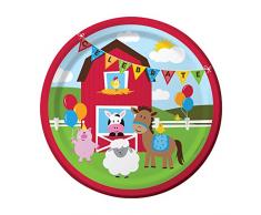 Unbekannt Creative Converting Farmhouse Fun stabile Style Papier Dinner Teller (8 Zählen), 22,2 cm