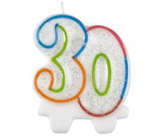 amscan 9900810 7,5 cm Milestone 30. Geburtstag Kerze