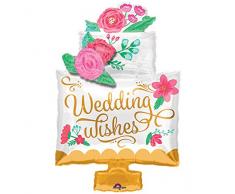 Amscan International 9.020.304,5 cm Hochzeit wünscht Kuchen Folienballon