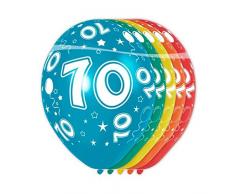 Folat - Luftballons Zahl 70- 5 Stück heliumgeeignet Allover Print