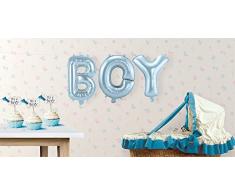 Buchstaben-Girlande Folienballons Boy - Hellblau - H: 36 cm