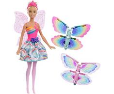 Barbie FRB08 Dreamtopia Regenbogen-Königreich Magische Flügel-Fee Puppe (blond)