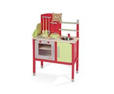 Janod J06586 - Maxi Spielküche aus Holz, rot/grün