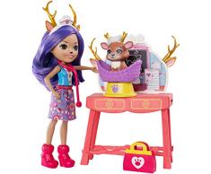 Enchantimals GBX04 Themenpack Tierarztbesuch mit Rehmädchen Danessa Deer Puppe und Tierfreund Sprint