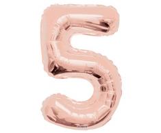Kaleidoscop F15645-34 Folienballon Zahl 5 rose gold