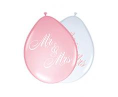 Folatex 8 Luftballons * Mr & Mrs * als Deko für Hochzeit, Jubiläum und Mottopa