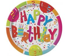 Unique Geburtstag Jamboree Party Teller, 21.9 cm, 8 Stück