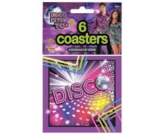 Forum Novelties X77976 Disco Bierdeckel, Bunt, Mehrfarbig, Einheitsgröße