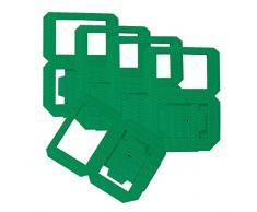 folia 9851/5 - Laternen Rohlinge, Laternenzuschnitte aus Wellpappe, 5 Stück, grün, zum Zusammenstecken ohne Kleber, ideal zum Gestalten individueller Laternen oder Tischlichter