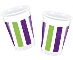 Plastikbecher, 200 ml, Grape Stripes, 10 Stück, mehrfarbig, PR80752