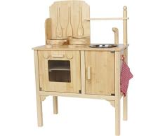 small foot 4355 Küche Bambus aus Holz, mit Ofen, Herd, Waschbecken, Handtuch, Töpfen und Küchenhelfern, ab 3 Jahren