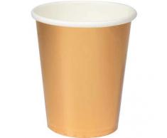 Folat Rosafarbene Goldfarbene Metallic Becher 350 ml - 8 Stück