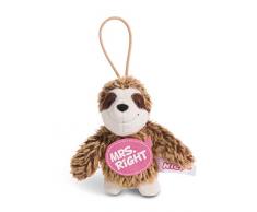 Nici 44854 Anhänger Faultier mit Spruch Mrs. Right 8cm mit Loop, braun