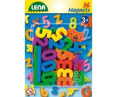 Lena 65747 - Magnet Zahlen und Zeichen Set, mit 36 magnetischen Zahlen und Rechenzeichen je ca. 3 cm, Magnetzahlen Set für Kinder ab 3 Jahre, Rechenset für Magnettafel, Zahlenmagnete zum Rechnen üben