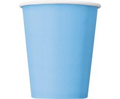 Unique Party Supplies 266,2 Ml Papier Becher - Babyblau, Pack of 14