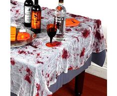 Gifts 4 All Occasions Limited SHATCHI-672 Tischdecke für Halloween, Blutgebeizt, 152,4 x 213,4 cm, Weiß/Rot, 5 Stück