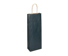SPIRIT 403423 SB Geschenktüte, für Flaschen14x8x39cm, 10 STK, Blau
