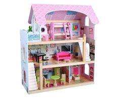 AK Sport 0550008 Holz Puppenhaus Und Acc, rosa