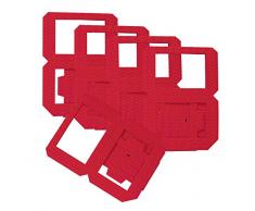 folia 9820/5 - Laternen Rohlinge, Laternenzuschnitte aus Wellpappe, 5 Stück, rot, zum Zusammenstecken ohne Kleber, ideal zum Gestalten individueller Laternen oder Tischlichter