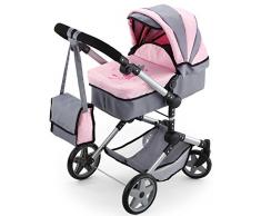 Bayer Design 1850800 - Kombi Puppenwagen Neo Pro, grau/rosa