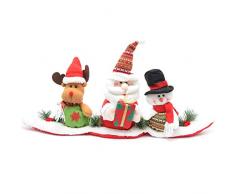 Gifts 4 All Occasions Limited SHATCHI-1196 Shatchi 3 Teddy-Set Weihnachten Animatische Party Dekoration Weihnachtsmann Schneemann Rentier mehrfarbig
