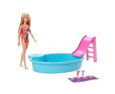 Barbie GHL91 Pool und Puppe (blond), Mehrfarbig
