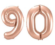 Folat 800228 - Folienballon - Zahl 90 - rosegold - ca. 86 cm hoch